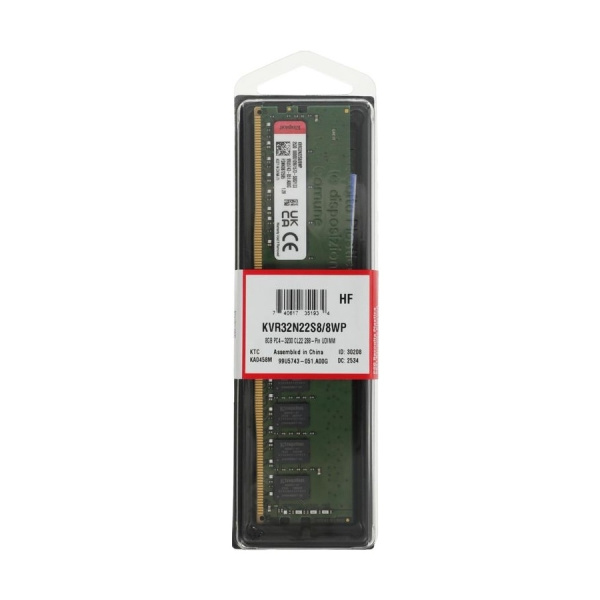 Модуль памяти DIMM DDR4 8Гб 3200МГц Kingston (KVR32N22S8/8WP) CL22
