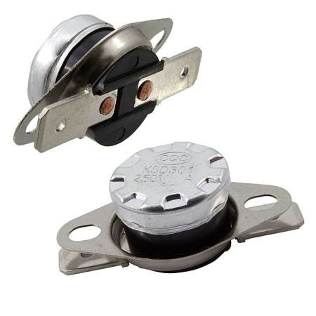 Термостат  80°C, NC, 16A, 250V, KSD301-80-10-LBHL-P-6.3-B