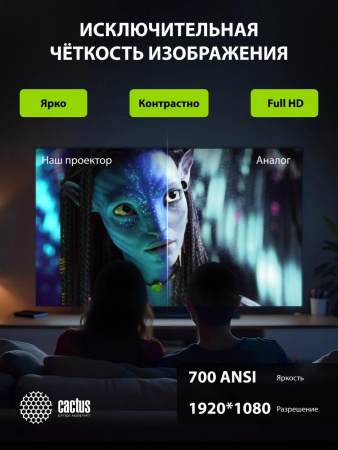 Проектор Cactus CS-PRM.01B.Full HD-A LCD 19000Lm LS 700Lm ANSI (1920x1080) 2500:1 ресурс лампы:50000часов 2xUSB typeA 2xHDMI 1.8кг