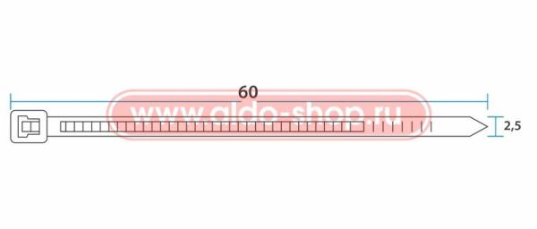 Стяжка(хомут) кабельная нейлоновая 100х2.5, белый, упаковка 100штук, Rexant 07-0100