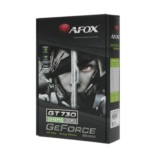 Видеокарта GeForce GT730 AFOX 2Гб GDDR3,128bit,VGA,DVI,HDMI LP Single Fan (AF730-2048D3L6) ret