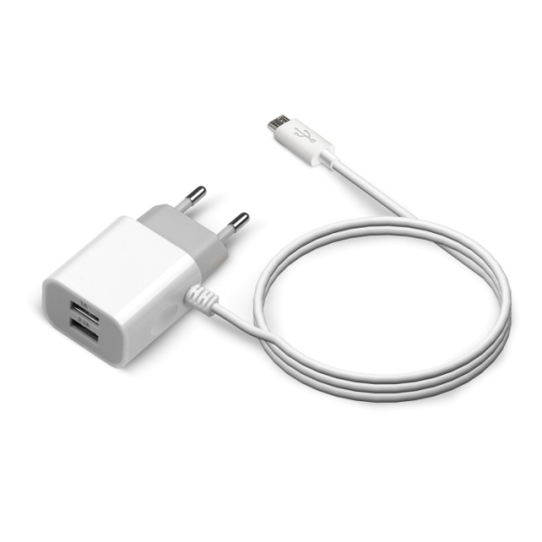 Зарядное_устройство - USBx2 2.1A кабель Type-C Jet.A (UC-С14 White)