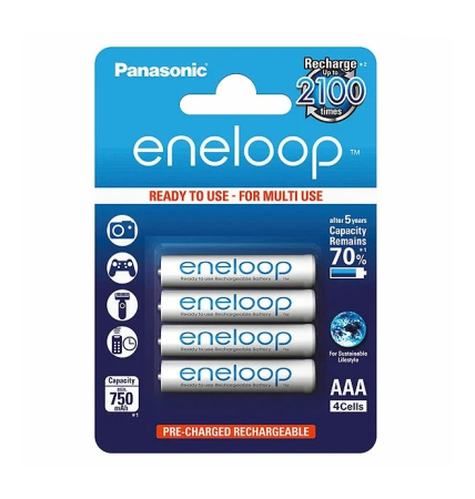 Аккумулятор Ni-MH AAA Panasonic eneloop BK-4MCCE/4BE 750мАч/ блистер 4шт