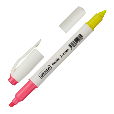 Маркер текстовыделитель Attache "Double" желтый/розовый 1-4 мм (958562)