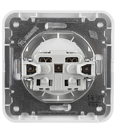 Розетка электрическая встраиваемая, 1местная, 16A, белый, Makel Mimoza 12022