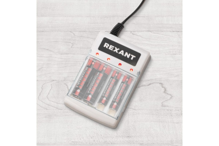 Зарядное устройство Rexant PC-05, Ni-MH/Ni-Cd, 4слота, AA/AAA, сет. шнур