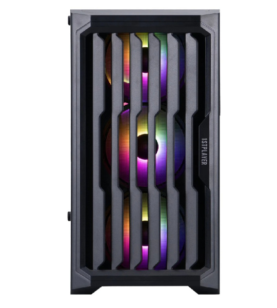 Корпус mATX Б_БП 1STPLAYER BULLET HUNTER H2 ARGB Black (USB3.0,Audio,TG,черный,4х120мм ARGB)[H2-BK-4F7]