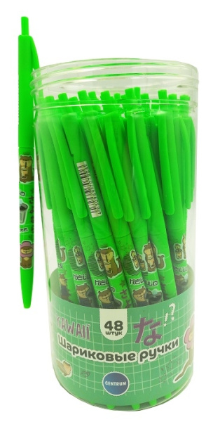 Ручка шариковая Centrum "Каваи выдры" 0,7 мм., автомат, синяя, прорезиненная 70790