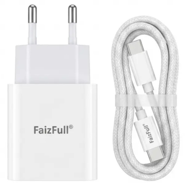Зарядное_устройство - TypeC 25W PD 3.0 GAN FaizFULL FC218 белый