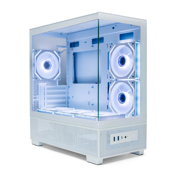 Корпус mATX Б_БП XASTRA Q500M 3ARGB-C10 White (USB3.0,Audio,белый,3х120мм ARGB,ARGB+PWM HUB 10port,CPU Cooler до 160мм, VGA до 405мм,"аквариум")[Q500M