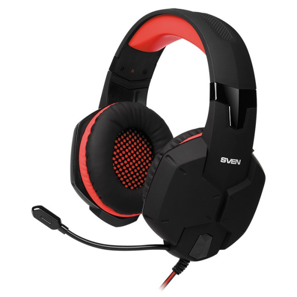 Игровая гарнитура SVEN AP-G988MV мониторные, 32Ом, 108дБ, кабель 1.2м, Красно-Черный
