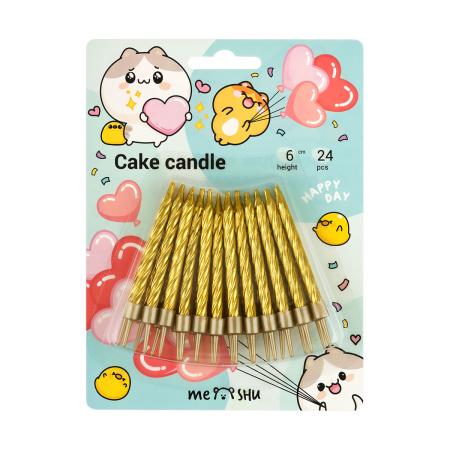 Свечи "Мини" MESHU 24 шт, 6 см, золотые (MS_57408)