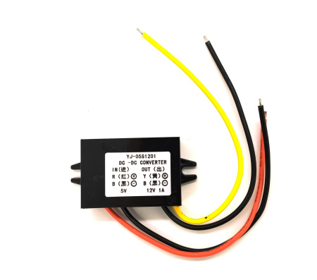 Преобразователь DC/DC в корпусе out 12V  1A, in 5..11V, StepUp, IP67, 56*32*18, YJ-05S1201