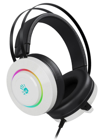 Игровая гарнитура A4Tech Bloody G521 мониторные кабель 2.3м, White/Black
