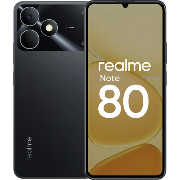 Смартфон Realme RMX5388 Note 80 64Gb 4Gb черный моноблок 3G 4G 6.74" 720x1600 Android 14 32Mpix 802.11 a/b/g/n/ac NFC GPS GSM900/1800 GSM1900