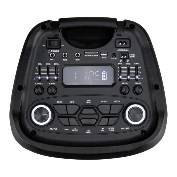 Портативная колонка ELTRONIC 30-37 CRAZY BOX 1200 динамик 10" 2шт. 120Вт, Bluetooth, TWS, FM, USB,  miс