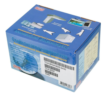 Стабилизатор напряжения Powercom TCA-2000 1000Вт 2000ВА черный