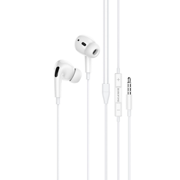 Гарнитура проводная BOROFONE BM30 Pro вставные, кабель 1.2м, белый