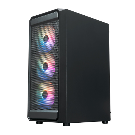 Корпус mATX Б_БП XASTRA A403 4ARGB Black (USB3.0,Audio,TG+Mesh,черный,PWM fans,4х120мм ARGB)[A403-4FC12A]