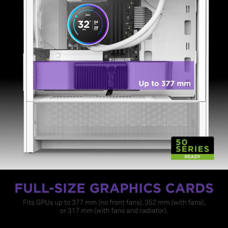 Корпус без блока питания/ Case NZXT H3 Flow (2025), Midi-Tower, TG, 1x120mm, 1xUSB-A 3.2 + 1xUSB-C 3.2, mATX, mITX White