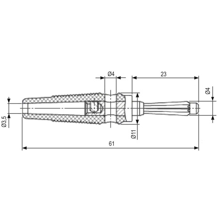 Разъем Banana, штекер, кабельный, черный, 10-0076