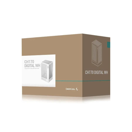 Корпус MINI-ITX Б_БП Deepcool CH170 DIGITAL WH (2*USB3.0,Type-C,Audio,TG,белый)