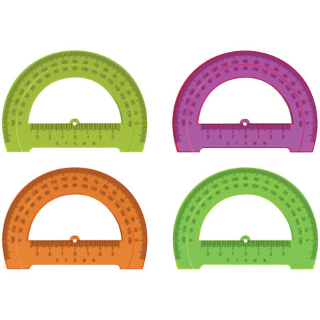 Транспортир 12см. СТАММ ассорти (ТР31)
