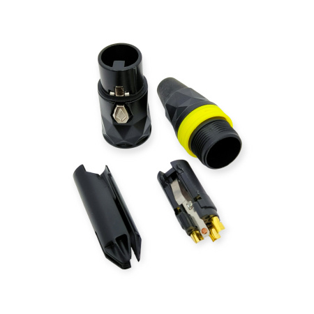 Разъем XLR гнездо, на кабель, металл, желтый