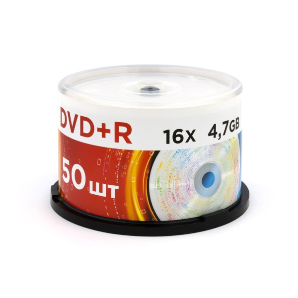 Диск DVD+R 50шт Mirex 4.7Gb 16x Cake Box Printable Ink-Jet (полная заливка) (UL130089A1B)