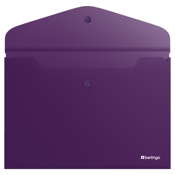 Папка-конверт на кнопке BERLINGO А4 "Soft Touch" 200мкм. фиолетовый (EFb_A4986)