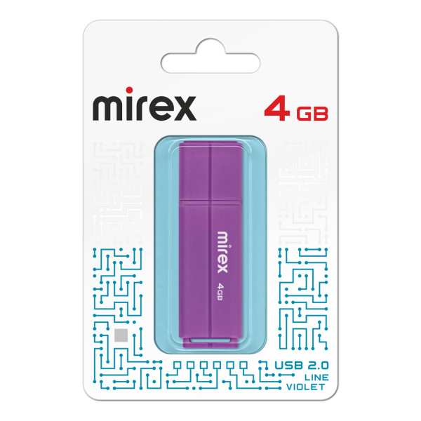 Флеш-накопитель USB2.0 4Gb Mirex Line (13600-FMULVT04) фиолетовый