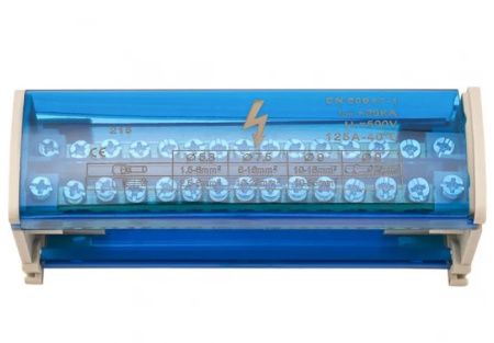 Шина на DIN-рейку в корпусе (кросс-модуль) 2*15 Rexant 11-2302-15