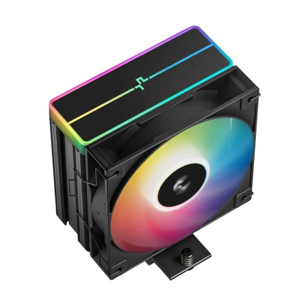Кулер S115x/1200/1700/1851/AM5/AM4 DEEPCOOL AG400 BK ARGB V2 (220W/120mm/500-2100rpm/ARGB/4 тепл.трубки/черный)