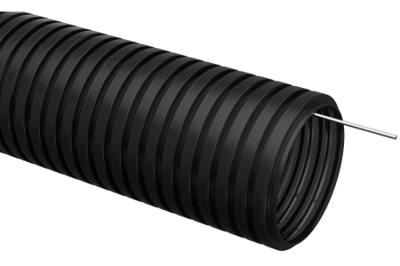 Труба гофрированная D16мм/ПНД, протяжка, IP55 упак. 50м черная IEK CTG20-16-K02-050-1