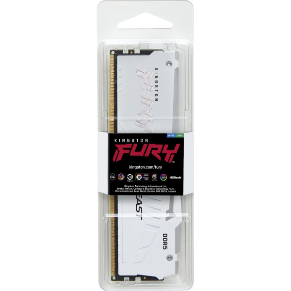 Память оперативная/ Kingston 32GB 5600MT/s DDR5 CL36 DIMM FURY Beast White RGB EXPO
