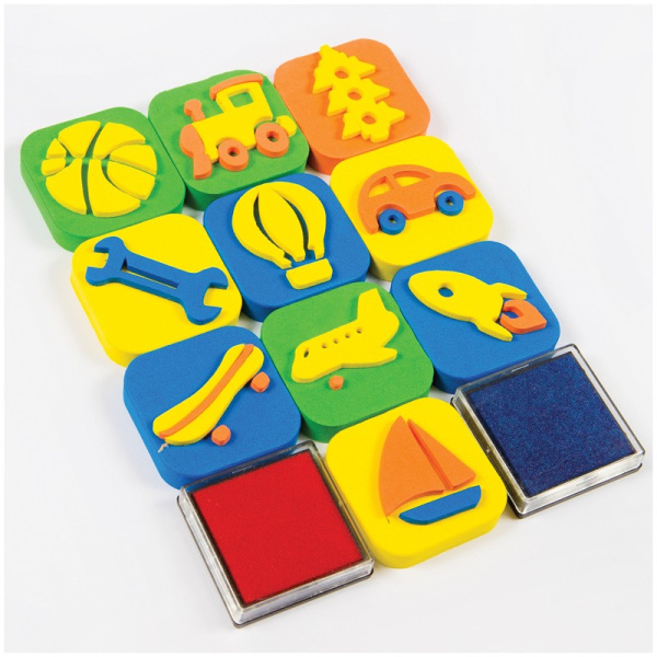 Набор штампиков для творчества Мульти-Пульти "Для мальчиков", 10шт., с чернилами ES_16361