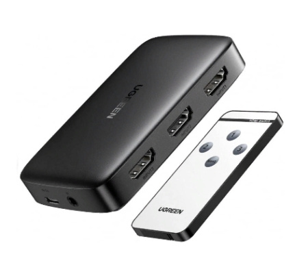 Переключатель HDMI 3 =>1 UGREEN CM332 (80125) 3 HDMI устройства к 1 HDMI Дисплей