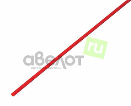 Трубка термоусадочная 2:1,   2.0/1.0мм, красная, подавление горения, отрезок 1м, Rexant