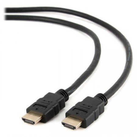 Кабель HDMI(m) - HDMI(m)  1.0м Cablexpert, v2.0, плоский, позол. контакт, экран, черный (CC-HDMI4F-1