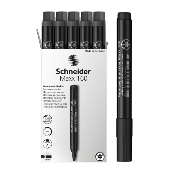 Маркер перманентный Schneider "Maxx 160" 3мм., черный (116001)