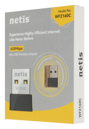 Адаптер WI-FI USB Netis WF2160C AC600 433_Mbps 802.11n/ac 2.4/5 ГГц