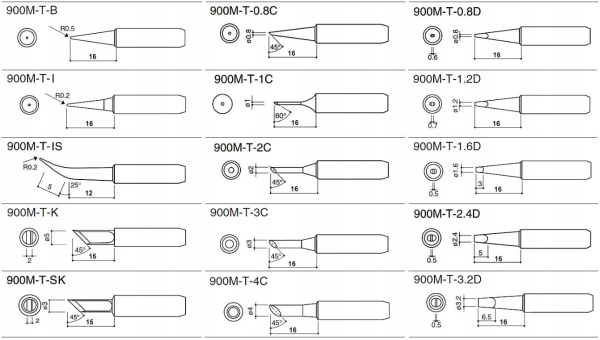 Жало паяльника Yihua 900M-T-I