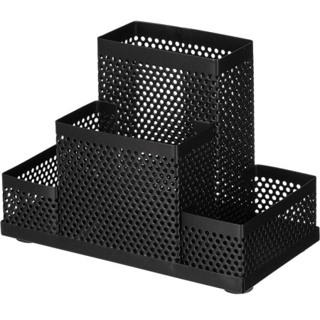 Подставка "Башня" 4 отделения, металлическая, черный (688771)