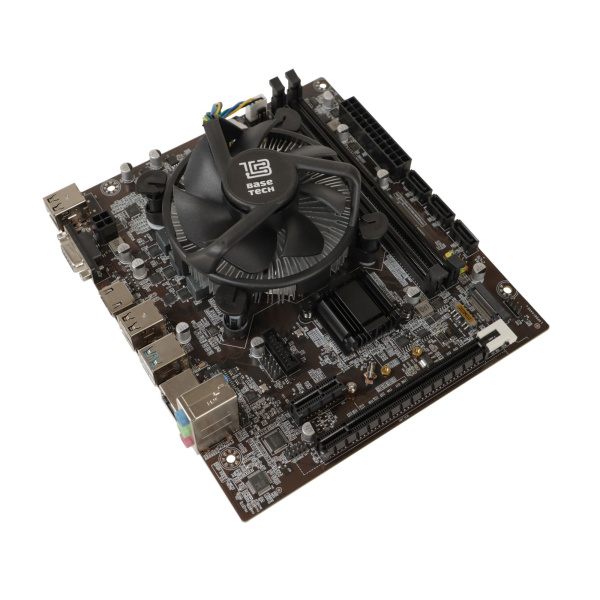 Мат.плата S1151 с процессором i5-6600 и кулером BaseTech H110M-K (mATX,2DDR4,M.2,3SATA,VGA,HDMI,PC2666)[BT-H110M-K-6600]