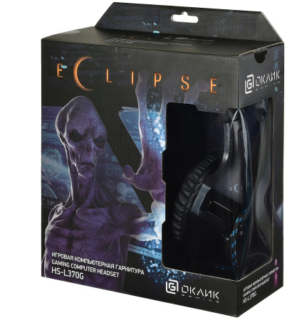 Игровая гарнитура Оклик HS-L370G ECLIPSE полноразмерные, кабель 1.9м, Black
