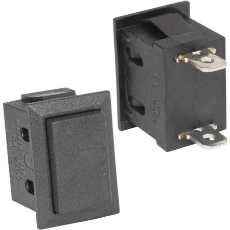 Кнопка OFF-(ON), SPST, 250в, 6а, 21*15мм, черный, KCD1-101-9-A3-B