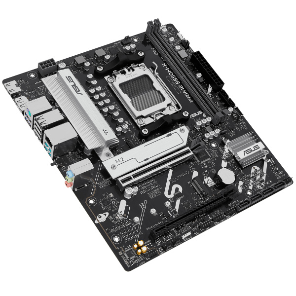 Мат.плата SocAM5 AMD B850 ASUS PRIME B850M-K (mATX,2DDR5,2M.2,2PCI-E16,DP,HDMI,PC9000)