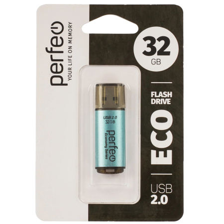 Флеш-накопитель USB2.0 32Gb Perfeo E04 (PF-E04G032ES) зеленый