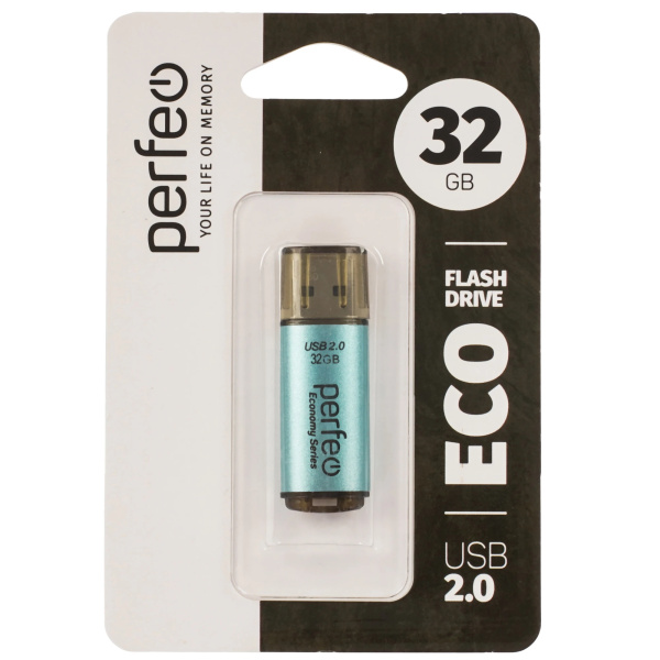 Флеш-накопитель USB2.0 32Gb Perfeo E04 (PF-E04G032ES) зеленый