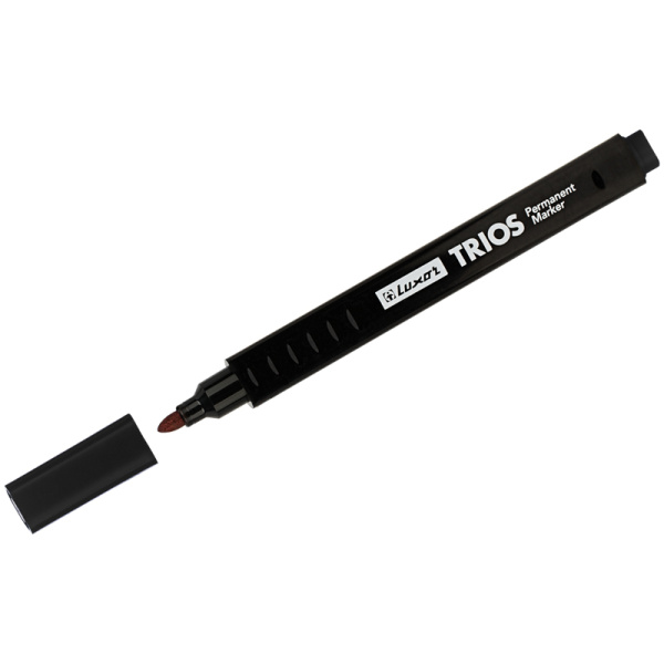 Маркер перманентный LUXOR "Trios" черный, пулевидный, 2,5мм (33201)